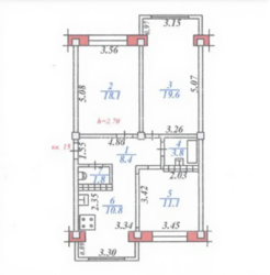 3-��������� �������� � 74 �² � 5/5 ����, ��������� 22 � ����� ����������� � ����� ���� 11