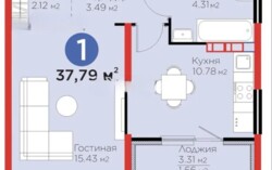 1-��������� �������� � 37.79 �² � 5/6 ����, ���� 2