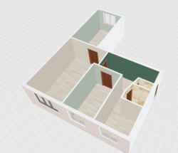 3-��������� �������� � 60 �² � 1/4 ����, ������ 118 � ������ �� ���� 19