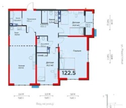 4-комнатная квартира · 123.5 м² · 11/12 этаж, мкр Алмагуль, Розыбакиева 336 — Ескараева фото 1 4-комнатная квартира · 123.5 м² · 11/12 этаж, мкр Алмагуль, Розыбакиева 336 — Ескараева фото 1